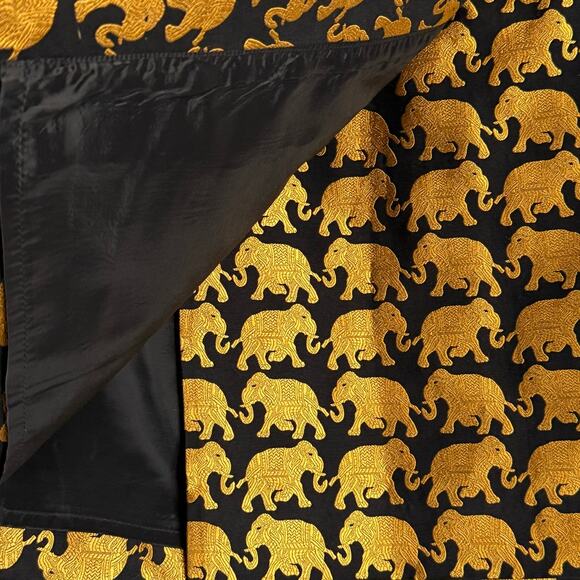 J.Crew Elephant Parade Origami Mini Skirt Black Gold Women’s Size 2 - Picture 6 of 8